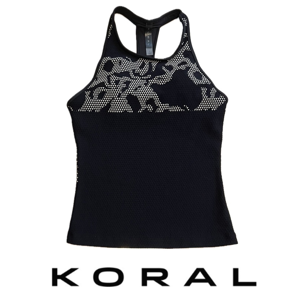 Like New KORAL by Ilana Kugel Submerge Sports Tank Athletic Top | Black | Large
